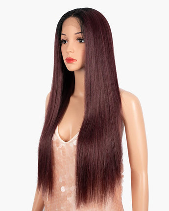 FREEDOM Synthetic Lace Front Wigs For Women natural 100% Black and Red Wig Straight 28 Inch Heat Resistant Blonde Wig Cosplay