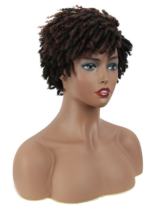 NOBLE Synthetic Afro Wigs For Black Women | 9.5 Inch Short Dreadlocks | Dark Brown| RJO - Noblehair