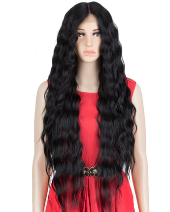 NOBLE EDGRA  Easy 360 Synthetic Lace Front Wigs | 31 inch Long Water Wave Wig| E+U Lace Part Black Wig - Noblehair
