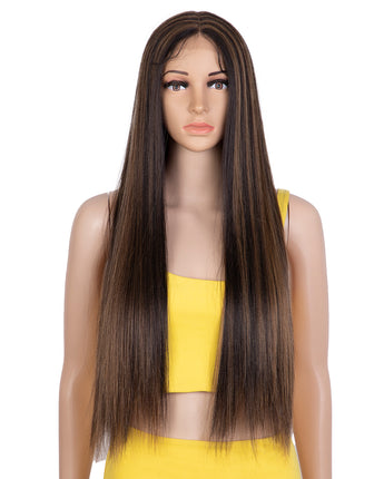 30 Inch long Highlight Lace front Middle Part Wig | HEADLINE