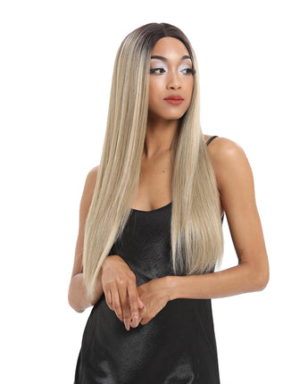 NOBLE Quinn 4*4 Synthetic Lace Wigs丨27 Inch Long Straight Wig like human hair丨Ash Blonde - Noblehair