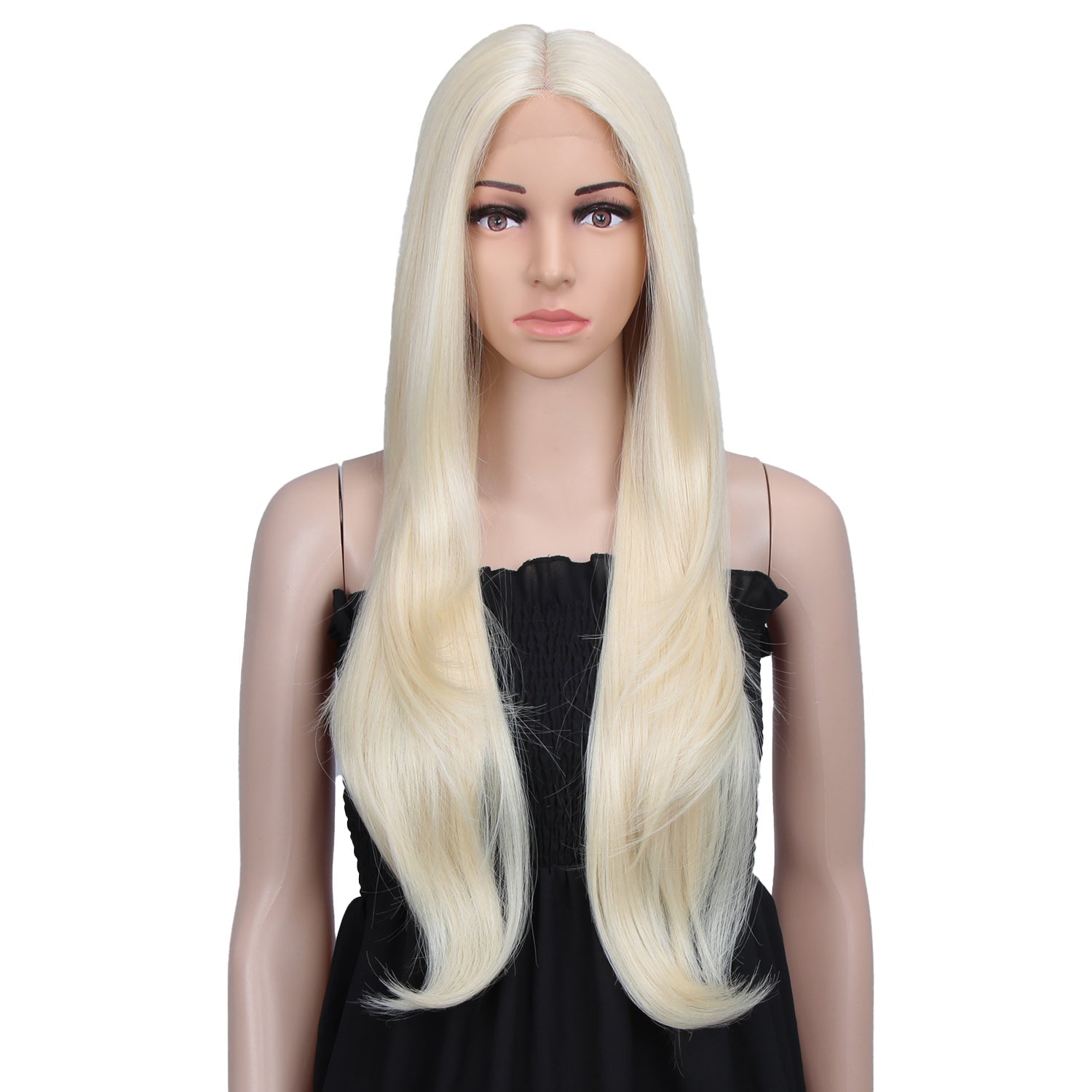 31 Inch Long Middle Lace Front Straight Linen Color Wig | Cida