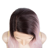 NOBLE Synthetic Lace Front Wigs | 28 Inch Long Straight Lace Wig Preplucked Side Part Lace Wig Ombre Color - Noblehair