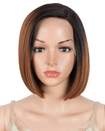 Synthetic Lace Wig Side Part Lace 9.5 Inch丨Brown Color NOBLE Daria Bob Wigs