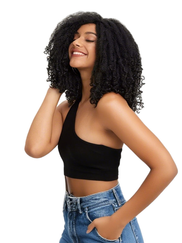 Noble Short Dreadlock Wigs Faux Locs Twist Wig Natural Black Color Synthetic Wig