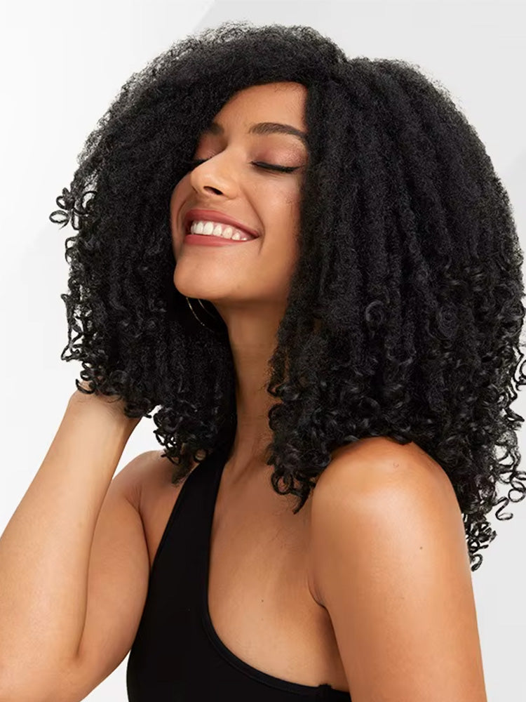 Noble Short Dreadlock Wigs Faux Locs Twist Wig Natural Black Color Synthetic Wig