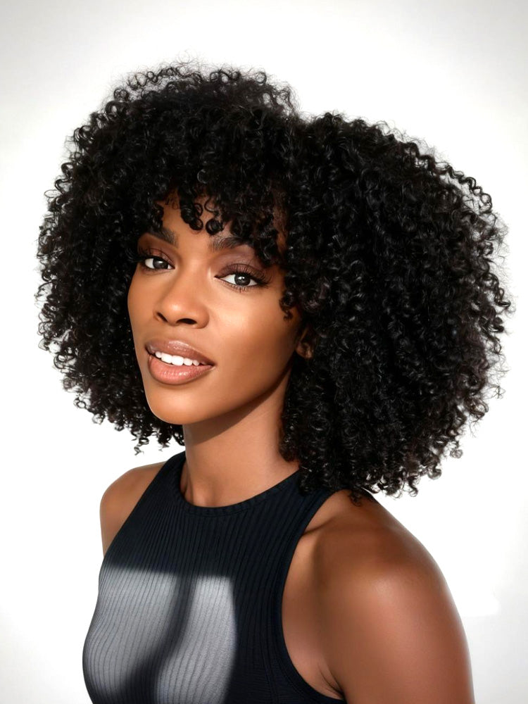 Noble 14 Inch Bouncy Afro Kinky Curly Wig Blonde Color Synthetic Wigs