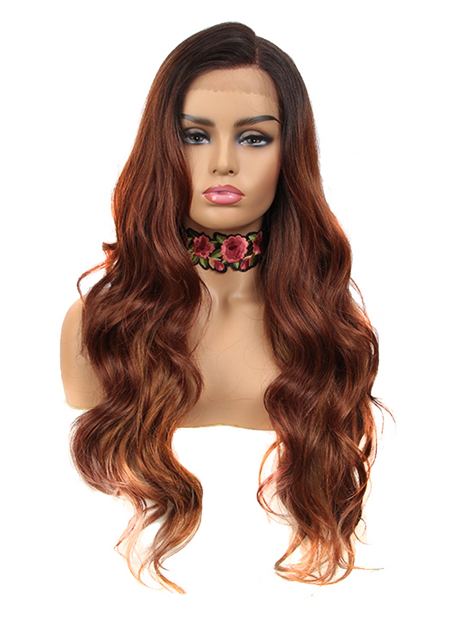 Noble 29 Inch Loose Wave 13×4 Lace Front Wig Auburn Color Synthetic Wig