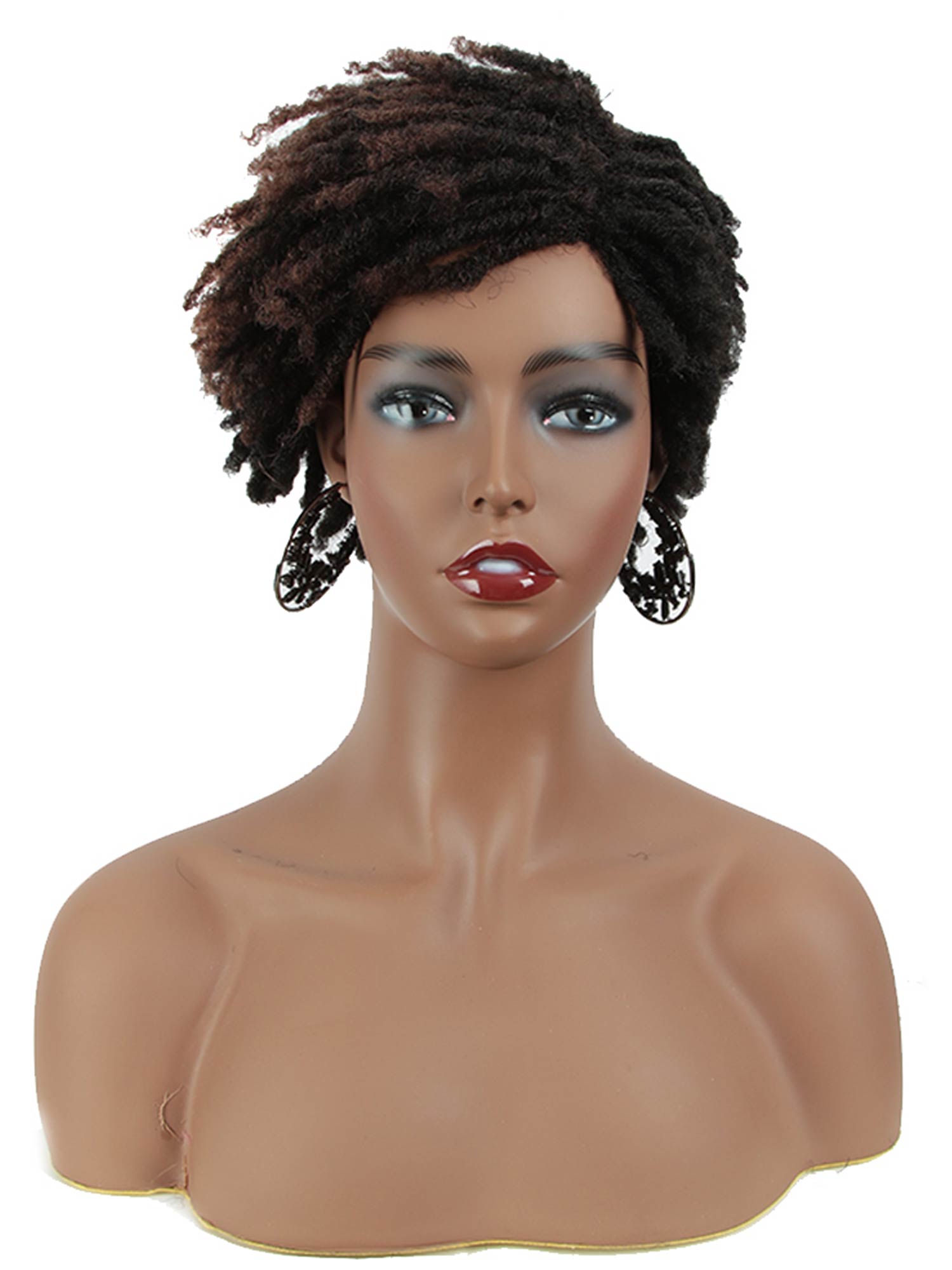 Noble 9.5 Inch Short Dreadlocks Afro Wigs Ombre Color Synthetic Wig