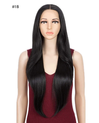 Bella 360 Lace Frontal Wig Synthetic Wig Pink Hair Straight Lace Frontal 28 Inch Heat Resistant Free Part Wigs For Black Women