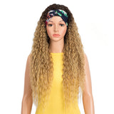 NOBLE Synthetic Curly Headband Wigs | Super Soft Long Curly Wig | 29 Inch Headband Wigs Kelly Natural Color