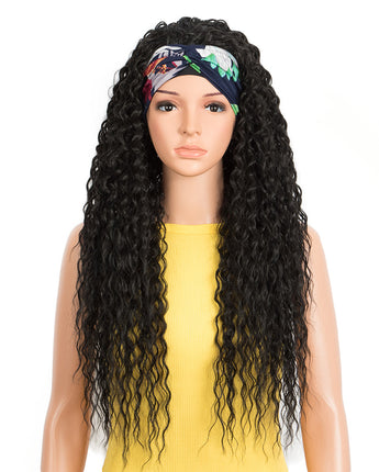 NOBLE Synthetic Curly Headband Wigs | Super Soft Long Curly Wig | 29 Inch Headband Wigs Kelly Natural Color