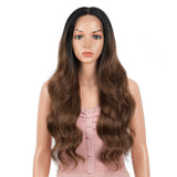 26 Inch Body Wave Middle Part Lace Wig Ombre Brown Color| WILMA