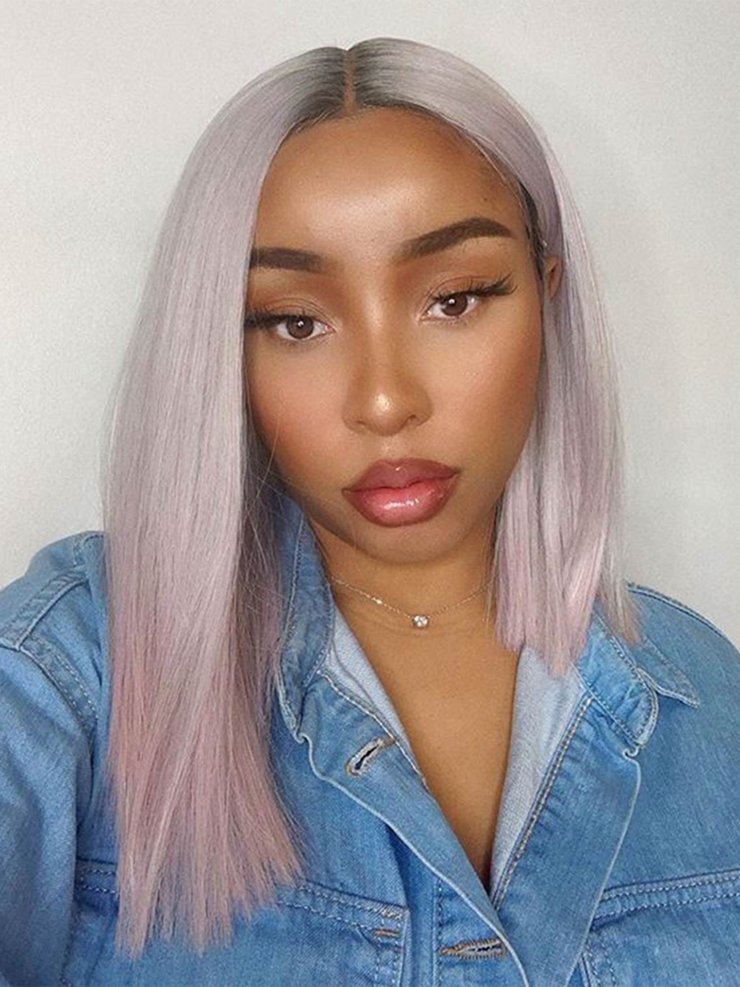 Noble 13.5 Inch Pastel Pink Blunt Cut Bob 13×4×1 T Part Lace Front Wig Synthetic Wig