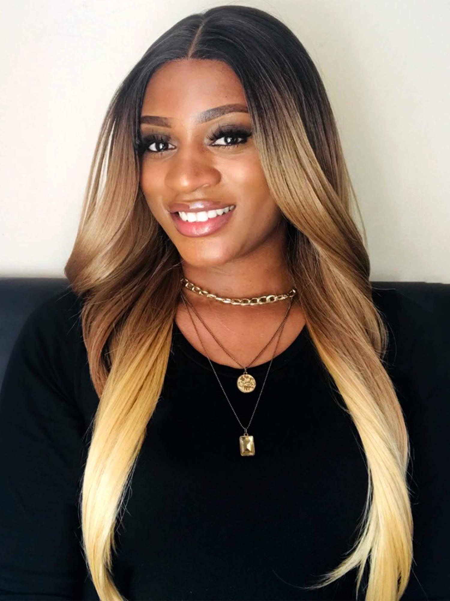 Noble Easy 13×4 Lace Front 28 Inch Long Straight Wig Muitiple Color Synthetic Wig