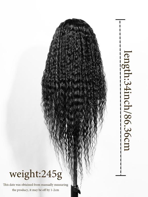 Noble 34 Inch Long Curly Synthetic Lace Front Wigs Pre Plucked With Baby Hair Bang