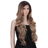 NOBLE Easy 360 Synthetic HD Lace Frontal Wig | 28 Inch Long  Wavy Light Brown Wig | Queen