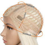 NOBLE Synthetic Lace Front Wigs | 28 Inch Long Straight Lace Wig Preplucked Side Part Lace Wig Ombre Color - Noblehair