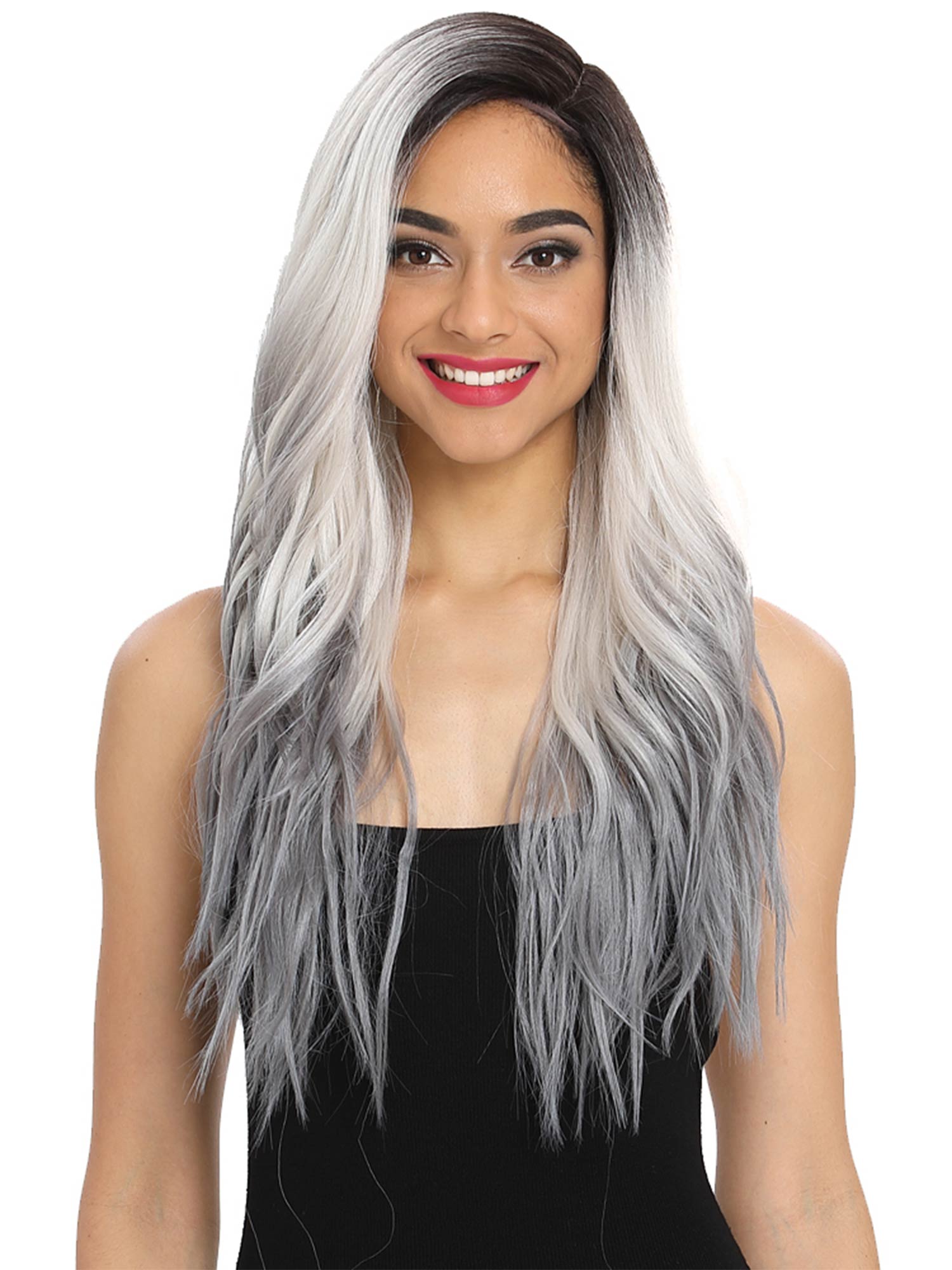 Noble 27 Inch 5 Inch Lace Side Part Ombre Color Wig Ombre Color Synthetic Wig
