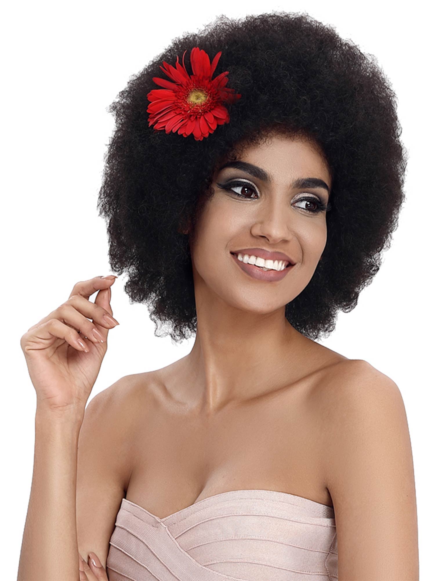 Noble 14 Inch WH Afro Curl Wig Natural Black Human Hair Wigs For Black Women