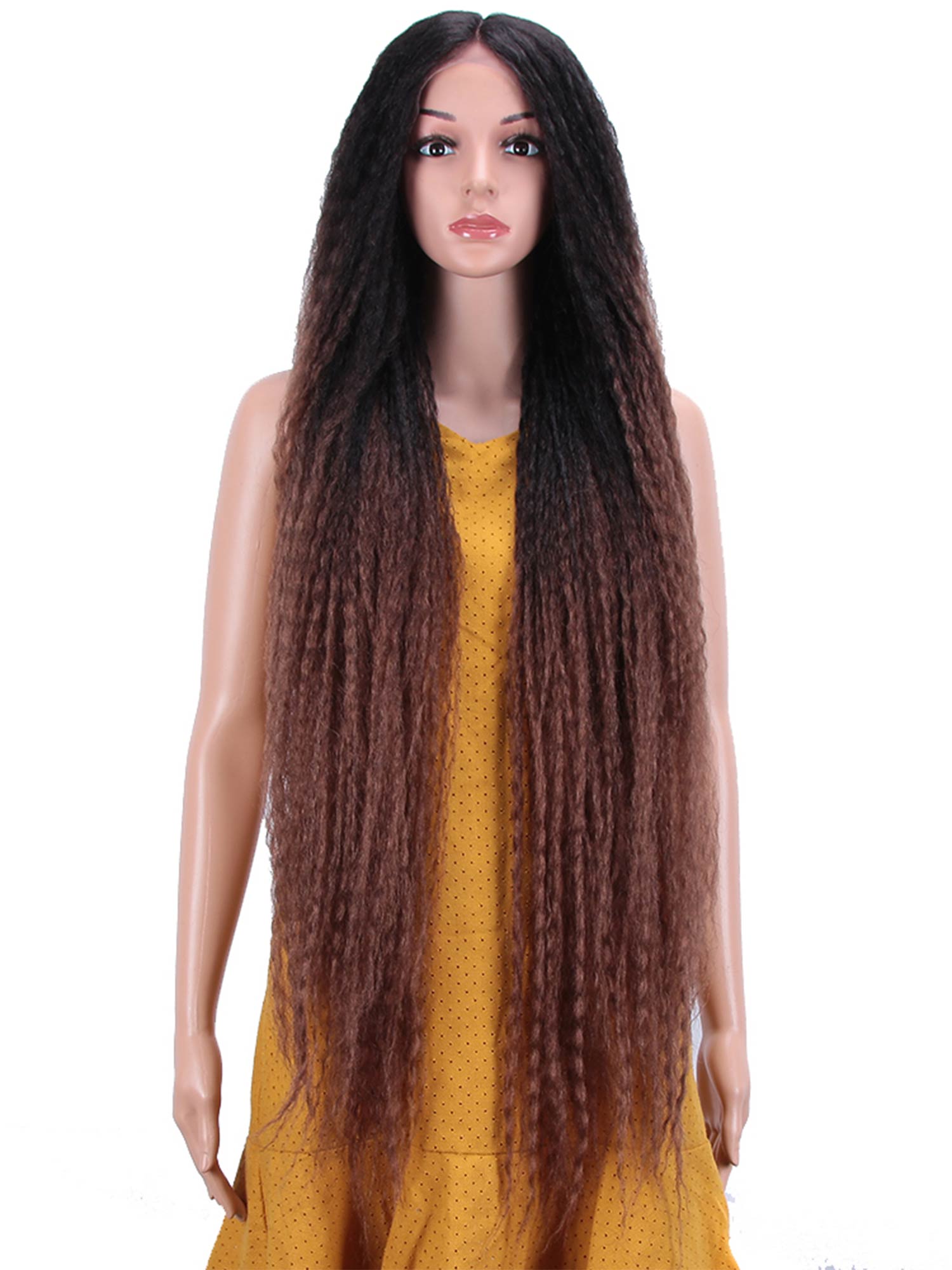 Noble 38 inch Super Long Maxin Wavy Braid Wig Dreadlock Lace Front Synthetic Wig