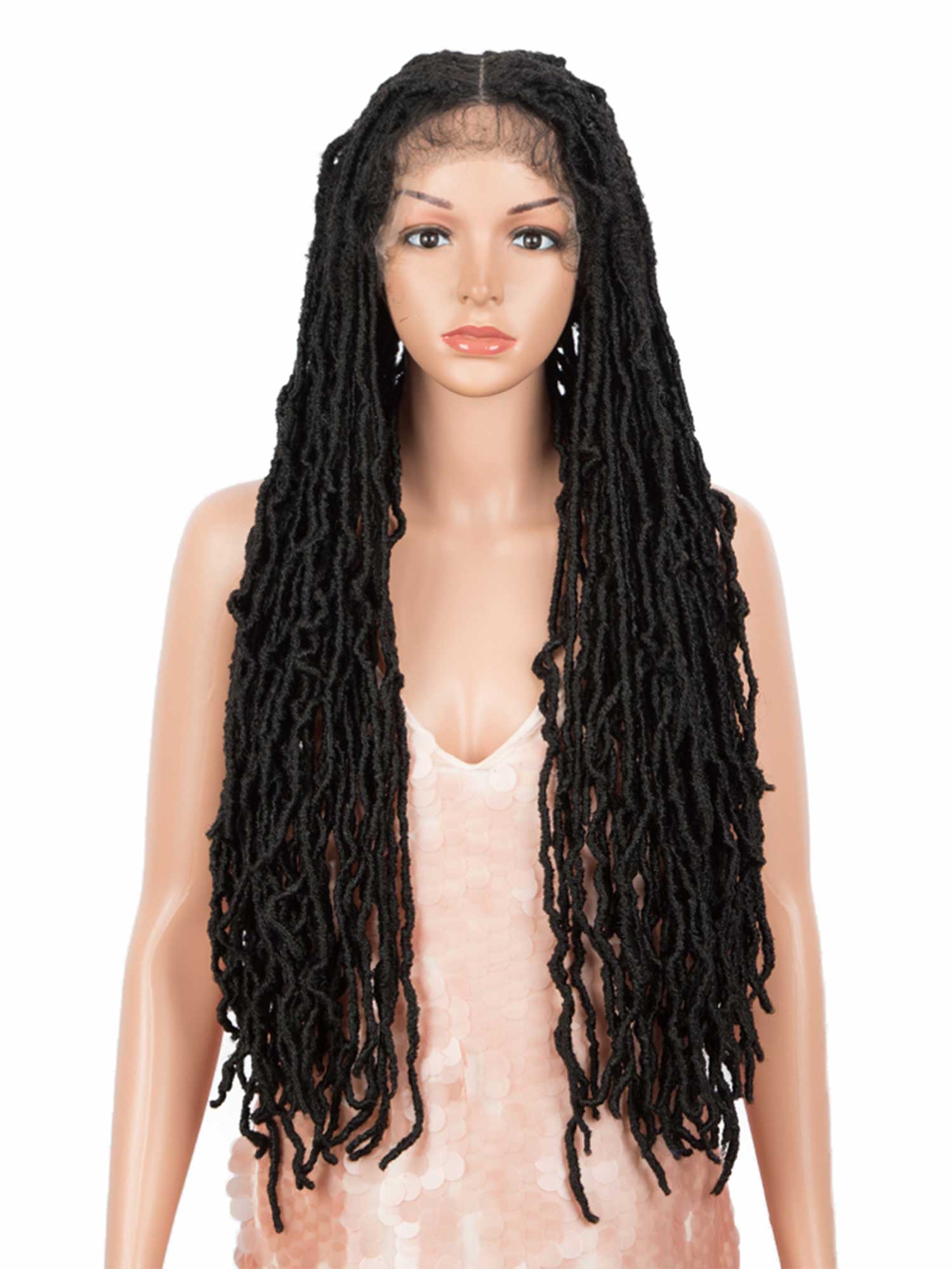 Noble 32 inches Crochet Dreadlock Wig Faux Locs Wigs Natural Black Synthetic Wig