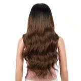 26 Inch Body Wave Middle Part Lace Wig Ombre Brown Color| WILMA