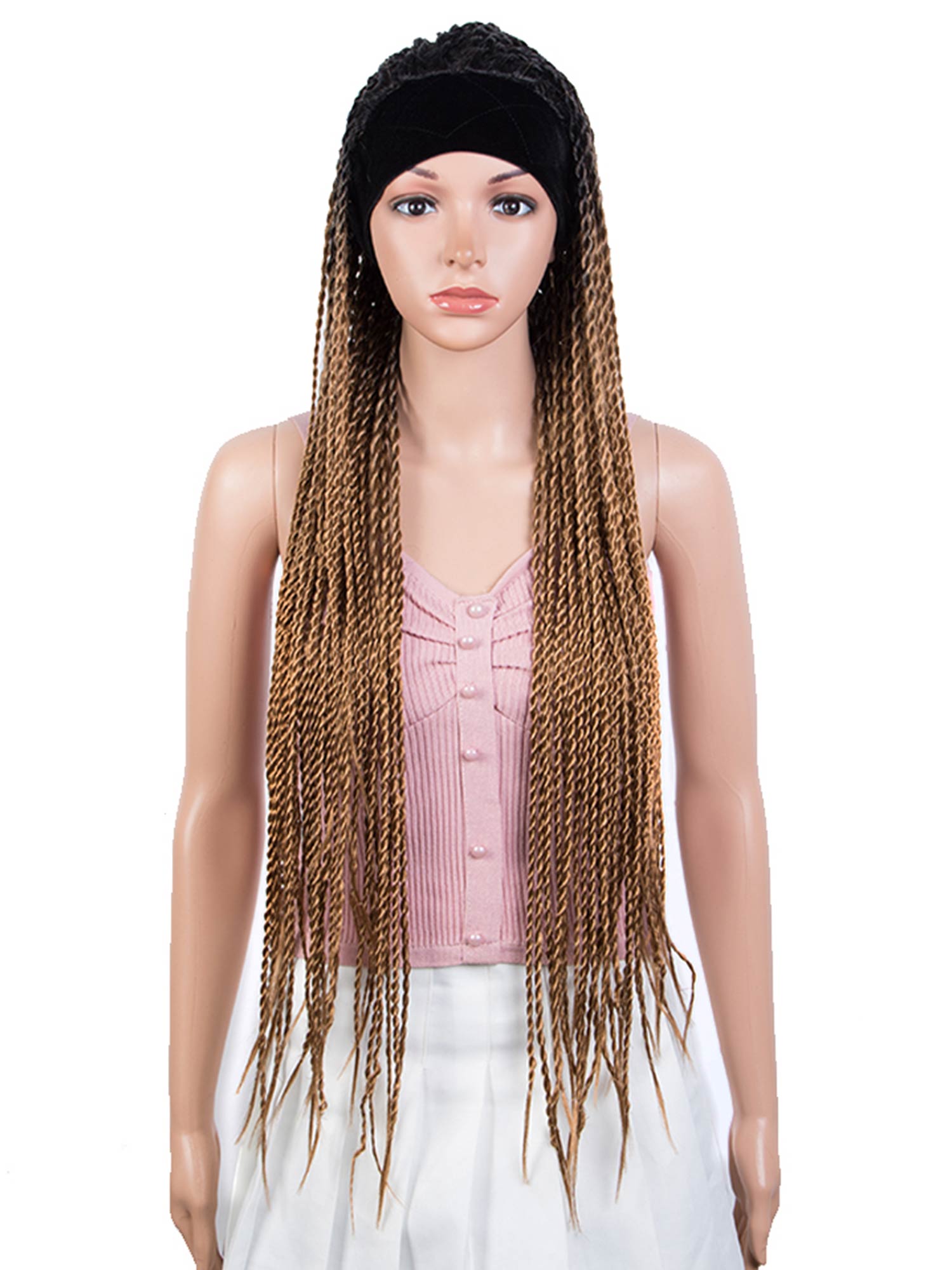 Noble 37 Inch Long Braid Wig Machine Made Glueless Headband Wig Synthetic Wig