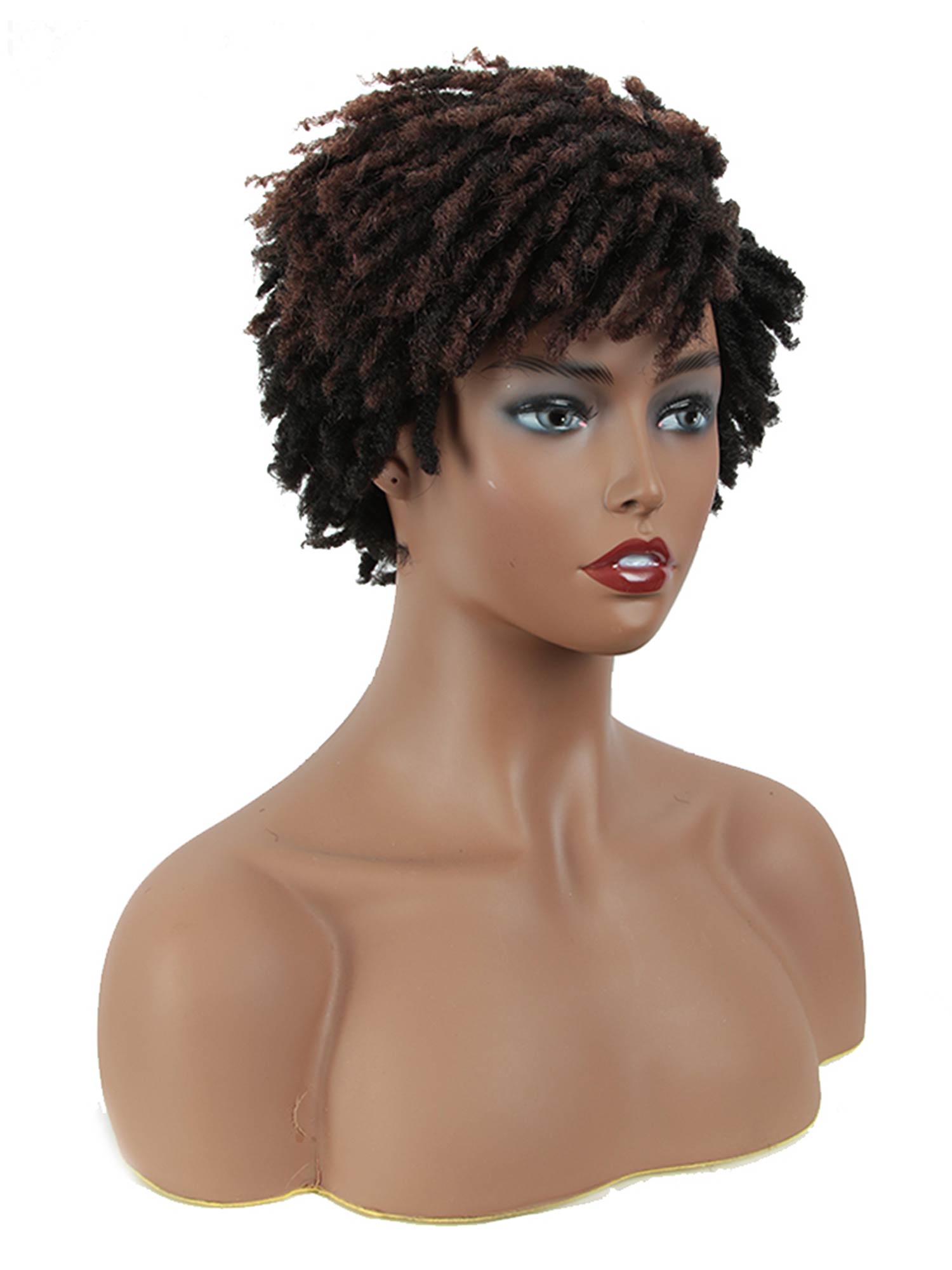 Noble 9.5 Inch Short Dreadlocks Afro Wigs Ombre Color Synthetic Wig