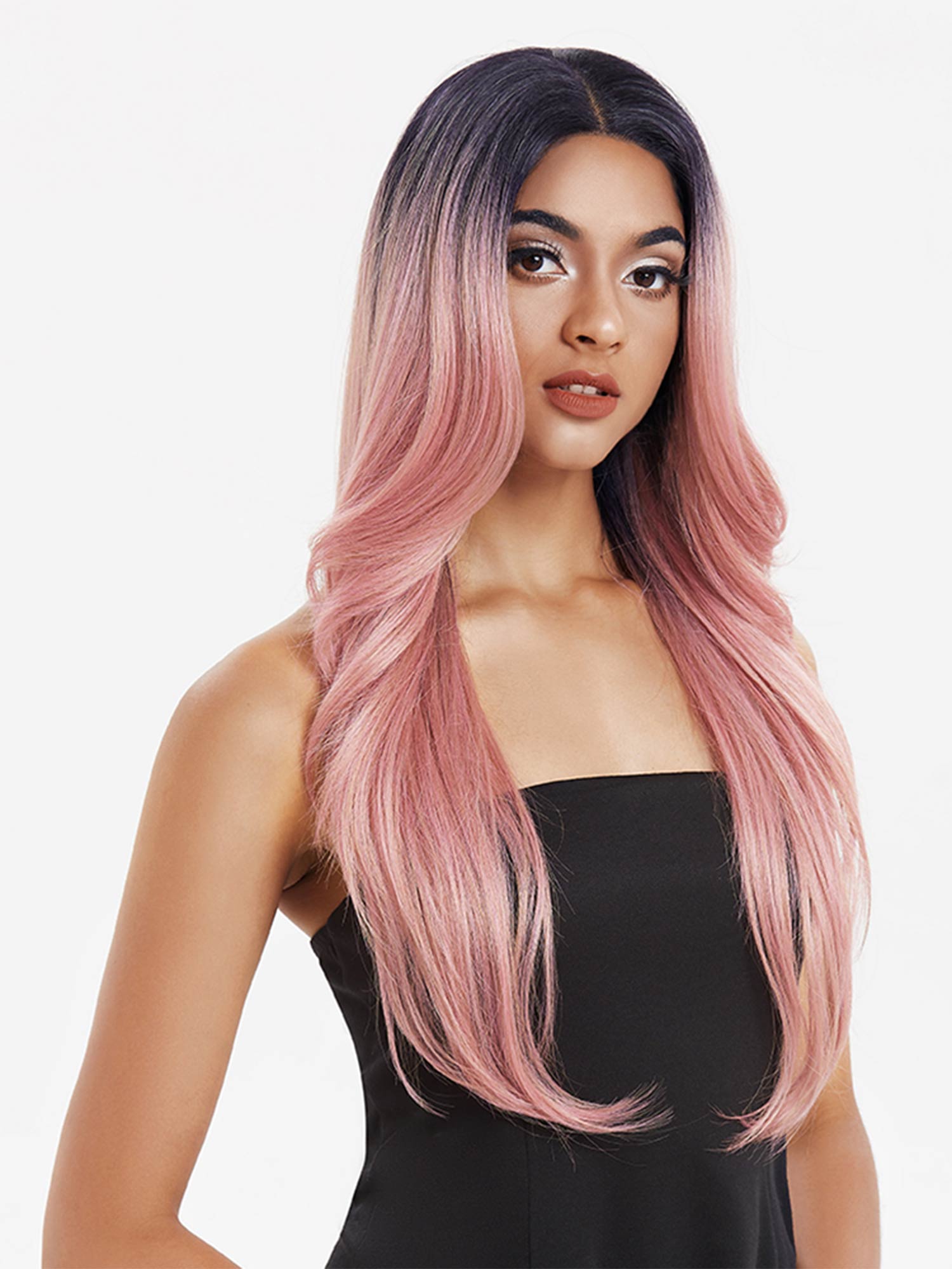 Noble Easy 13×4 Lace Front 28 Inch Long Straight Wig Muitiple Color Synthetic Wig