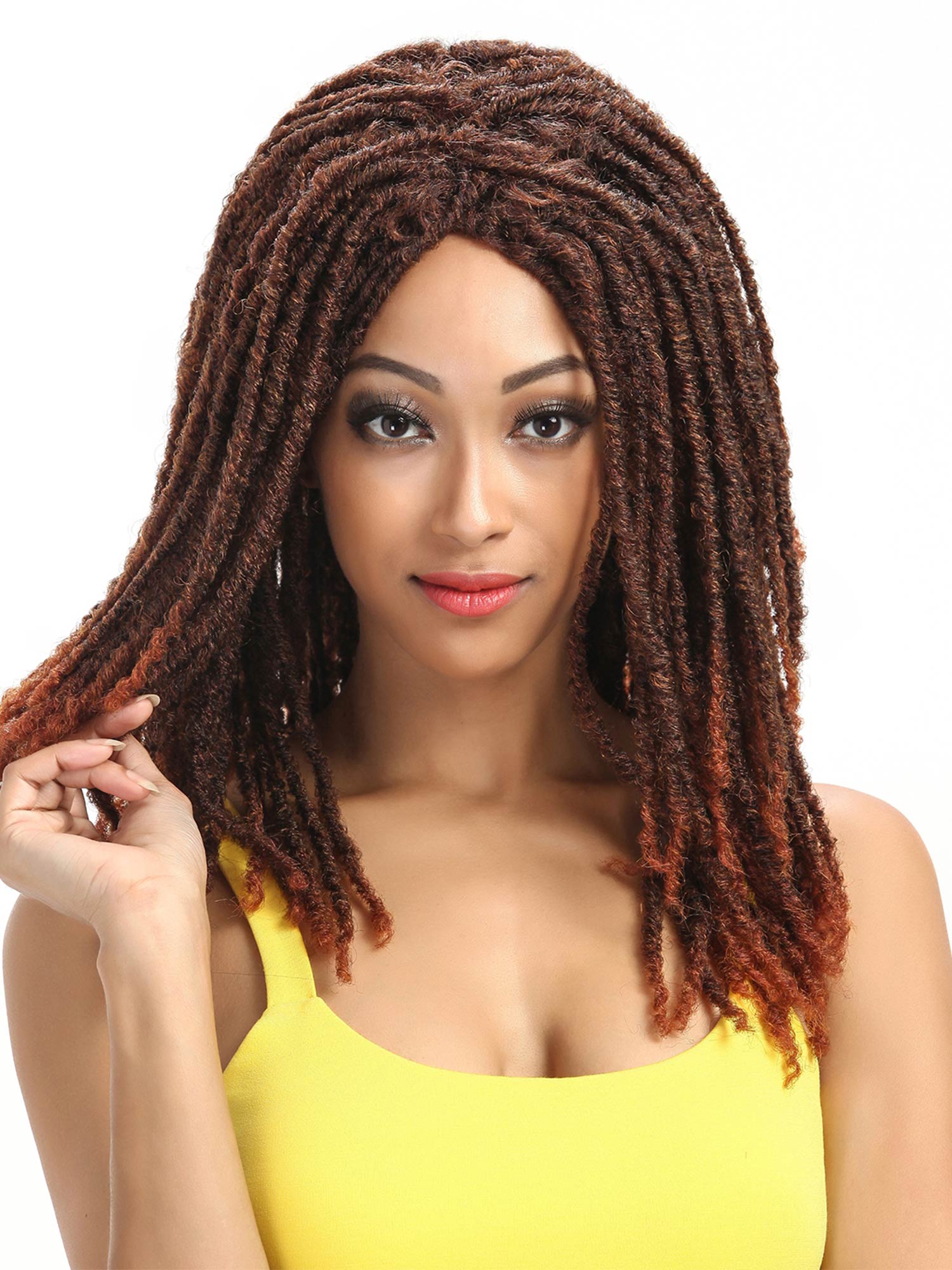 Noble 22 Inch Over Shoulder Dreadlocks Wig Ombre Color Synthetic Wig