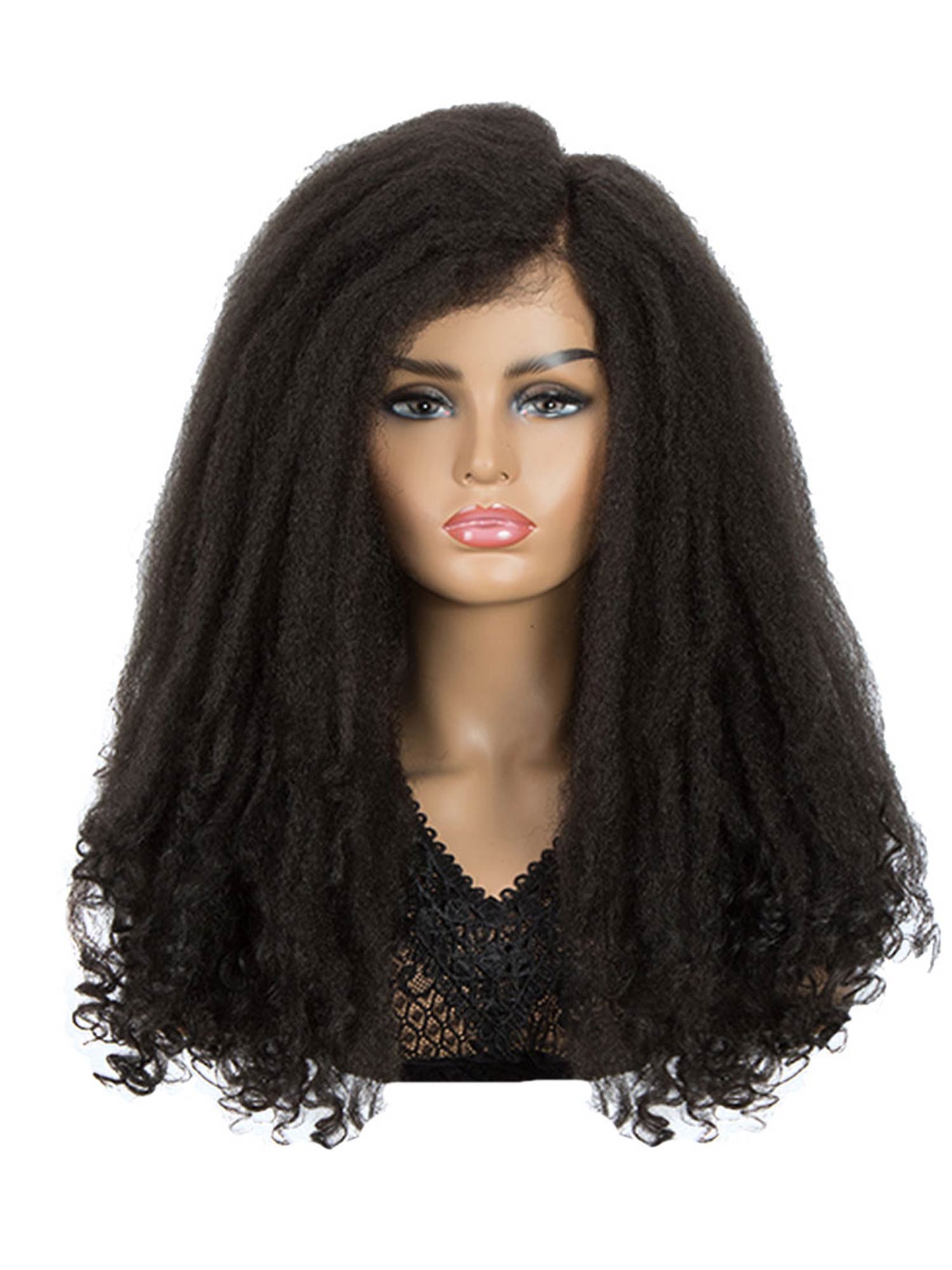 Noble 21 inch Afro Dreadlock Wig Synthetic C Part Wig Natural Black Color