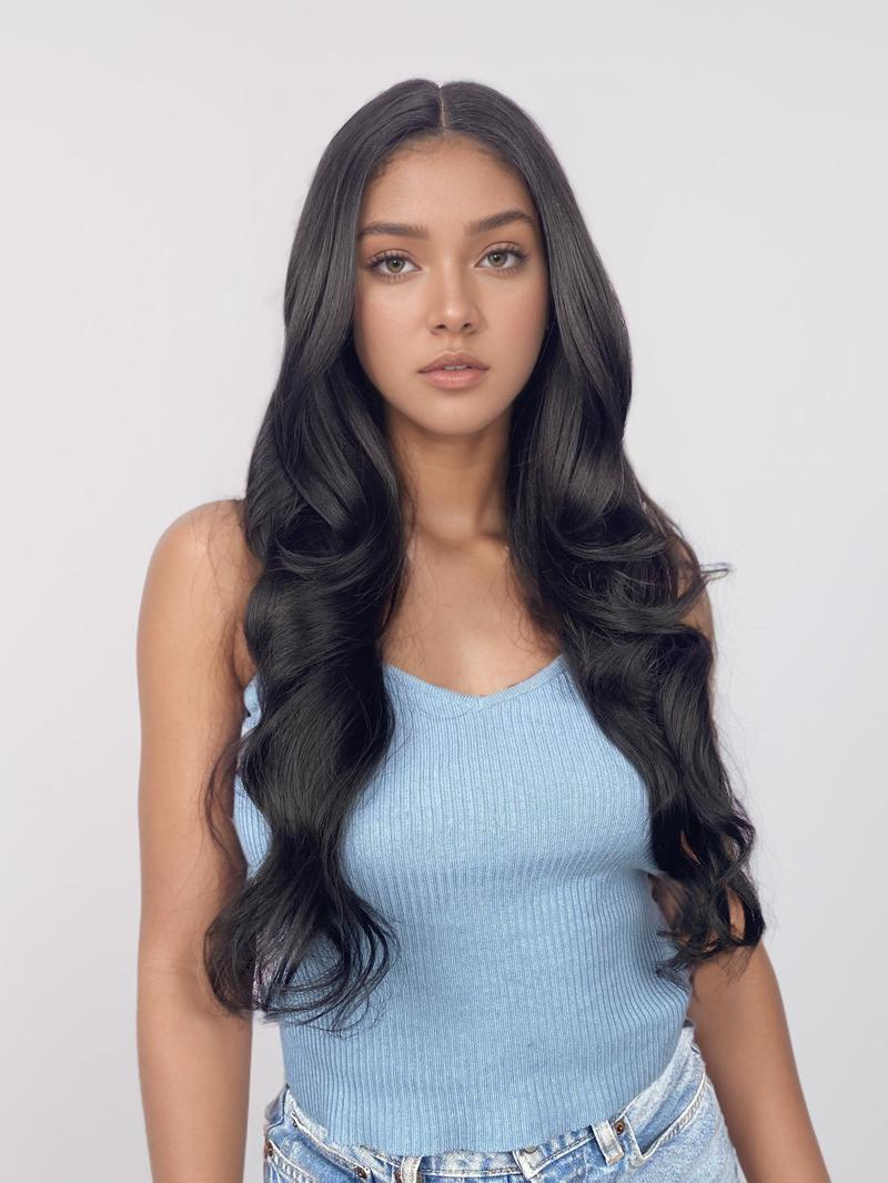 Noble Layered Cut Synthetic Loose Body Wave Lace Front Wigs 26 Inch