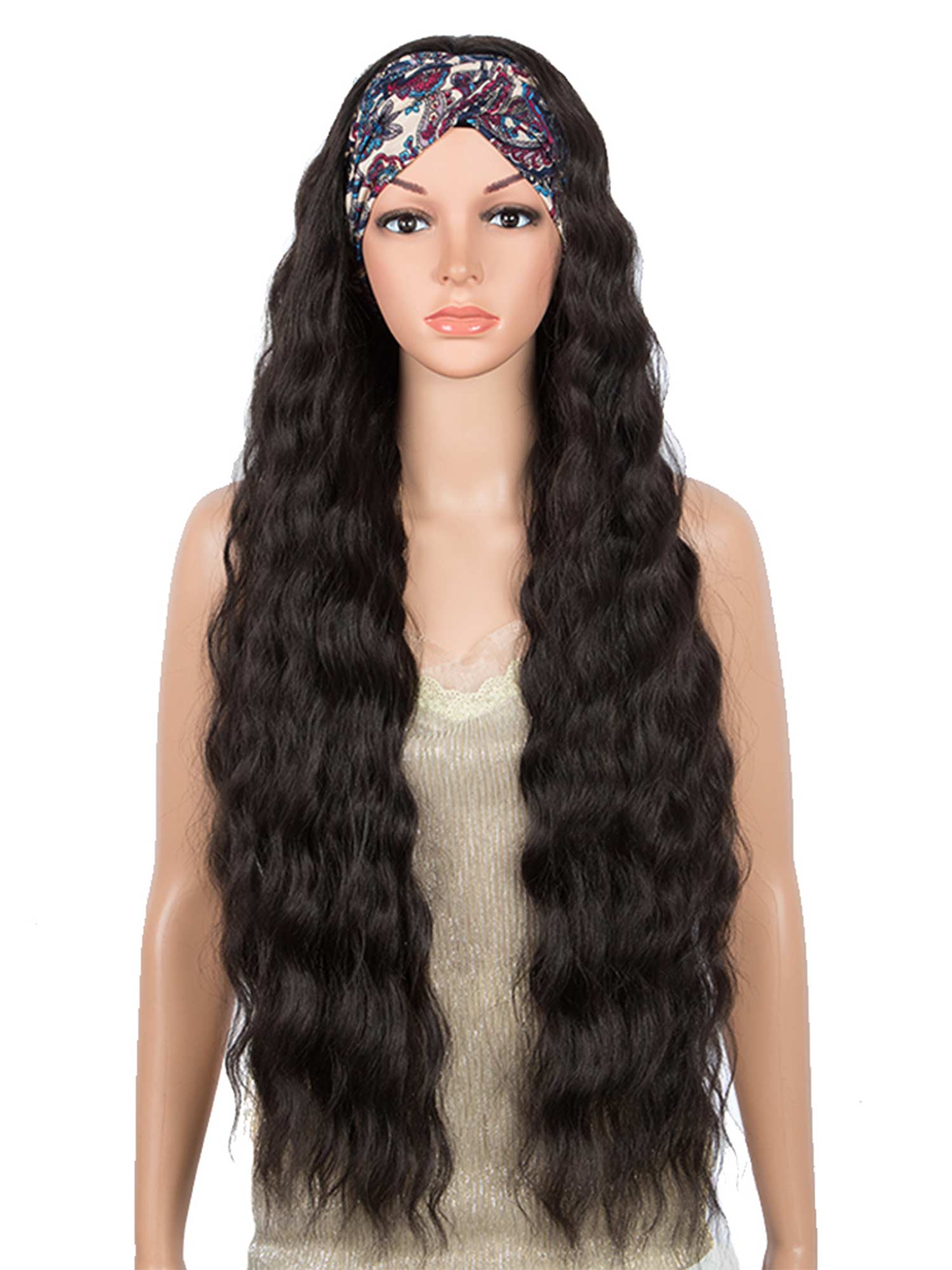 Noble Loose Wave headband Wigs 38 Inch Brown #30 Color Synthetic Wig