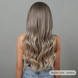 Brown & Blonde Long Wavy Middle Part Wig - Natural Looking Synthetic Hair
