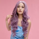NOBLE Wilma Synthetic 13*4 Lace Frontal Wigs With Baby Hair丨27 Inch Long Wavy Wig丨Ombre Brown