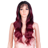 NOBLE Synthetic Lace Front Wig| 26 Inch Body Wave Middle Part Lace Wig Ombre Color| WILMA - Noblehair