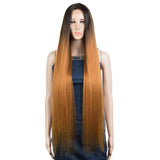 NOBLE Synthetic Lace Front Wigs | 37 inch Super Long Straight Lace Wig Preplucked | Softer Bio Hair Wig 5 Colors - Noblehair