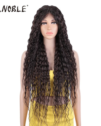 Noble Hair Synthetic Lace Wig Long Wavy Wig 30 Inch Curly Wig Blonde Wigs For Black Women Ombre Blonde Wig Synthetic Lace Wig
