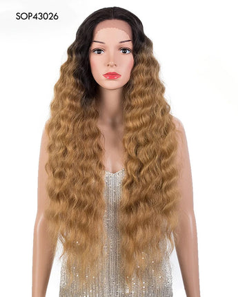FREEDOM Synthetic Lace Wigs For Black Women Deep Curly Wig Ombre Blonde Scalp With Lace Wig 30 Inch Cosplay Wigs