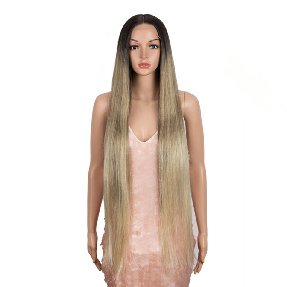 NOBLE Synthetic Lace Front Wigs | 38 inch Super Long Straight Lace Wig Preplucked | Blonde Wig - Noblehair