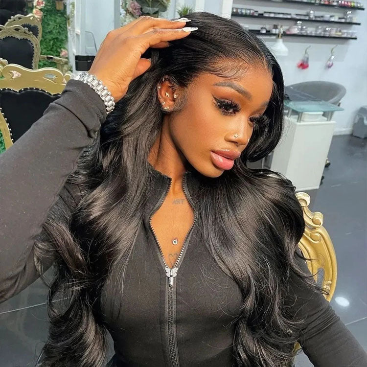 Pre Cut 4x4 Lace Glueless Body Wave Lace Closure Wig with Elastic Band Ready to Wear