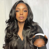 Pre Cut 4x4 Lace Glueless Body Wave Lace Closure Wig with Elastic Band Ready to Wear