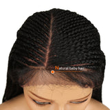 NOBLE 33 Inch Long Box Braided Wigs 13*7 Synthetic Lace Frontal Wig   | Black Color - Noblehair