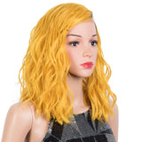 NOBLE Synthetic Lace Front Wigs | Natural Wavy Lace Front Wig Side Part Wig | 14 Inch Colorful Wig For Women - Noblehair