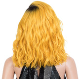 NOBLE Synthetic Lace Front Wigs | Natural Wavy Lace Front Wig Side Part Wig | 14 Inch Colorful Wig For Women - Noblehair