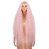 41 Inch Super Long Wavy White Blonde Synthetic Wig | NOBLE Bohemian Synthetic HD Lace Front Wigs