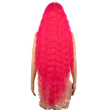 NOBLE Synthetic Lace Front Wig | 41 Inch Curly Wavy Lace Front Middle Part Wig HD Lace Wig | Hot Red Bohemian Wig - Noblehair