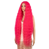 NOBLE Synthetic Lace Front Wig | 41 Inch Curly Wavy Lace Front Middle Part Wig HD Lace Wig | Hot Red Bohemian Wig - Noblehair