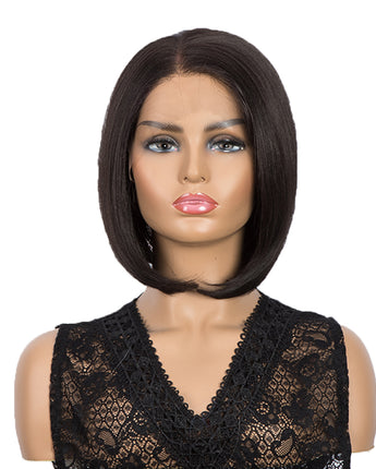 NOBLE Synthetic 4*4 Lace Frontal  Bob Wigs | Natural Color Straight Bob Wig | JULIE - Noblehair